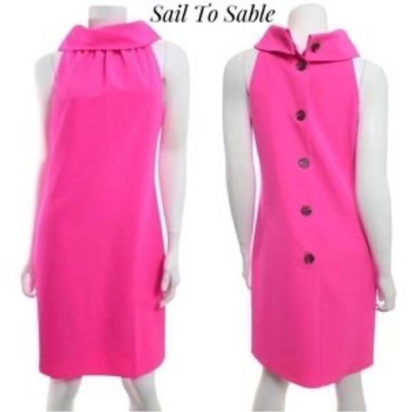 Sail too Sable STS Hot Pink Cowl Neck Button Down adorable dress XS -  mordernwear.com